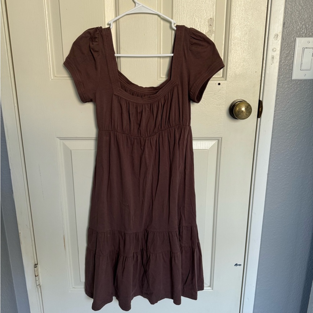 Energie Brown Short Sleeve Dress